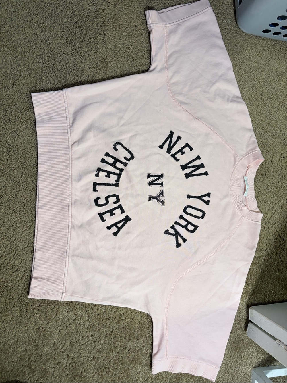 Zara Pale Pink Crewneck Short Sleeve Sweatshirt
